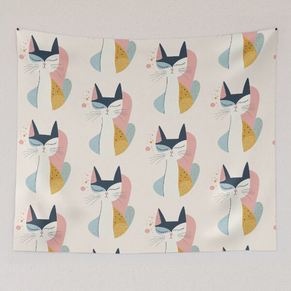 Item preview, Cute Abstract Cat Pink designed and sold by sheprint.