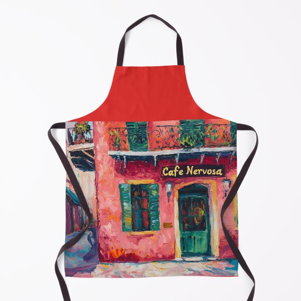 Item preview, Café Nervosa - A Bold Pink Facade and Colorful New Orleans Charm Generative AI Abstract Art designed and sold by OlfactoART Studio.