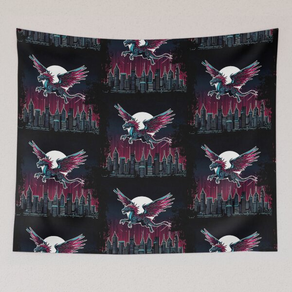 Item preview, "Cyber Dragon Soaring Over Neon City - Futuristic Sci-Fi Art designed and sold by Psycho-Crazy.