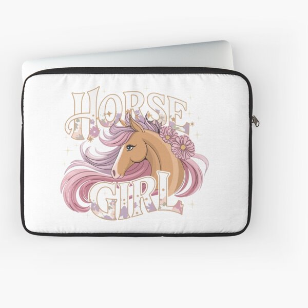 Aperçu de l'œuvre Jolie fille cheval majestueux avec des fleurs en forme de cœurs roses créée et vendue par NinoPoshFashion.