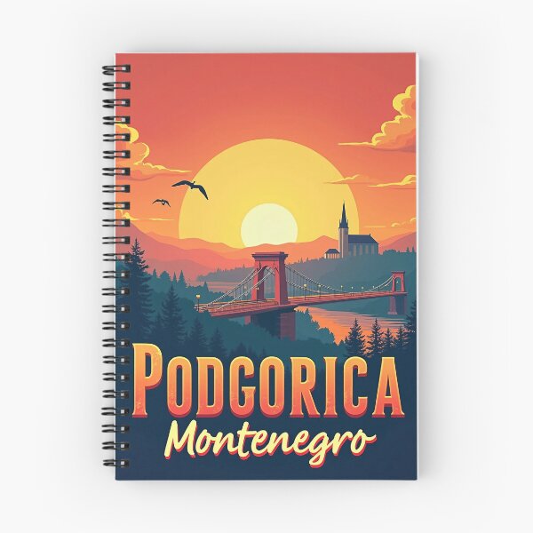 Item preview, Retro Pop Art Artwork of Podgorica, Montenegro | Vibrant Cityscape Illustration | Montenegro Travel designed and sold by PaintedPixels01.