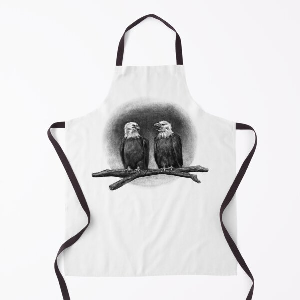 Item preview, Chatty Bald Eagles Charcoal Drawing - White designed and sold by stubiedoodles.