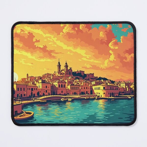 Item preview, Retro Pop Art Artwork of Valletta | Vintage Malta Cityscape | Colorful Urban Pop Art | Valletta Travel designed and sold by PaintedPixels01.
