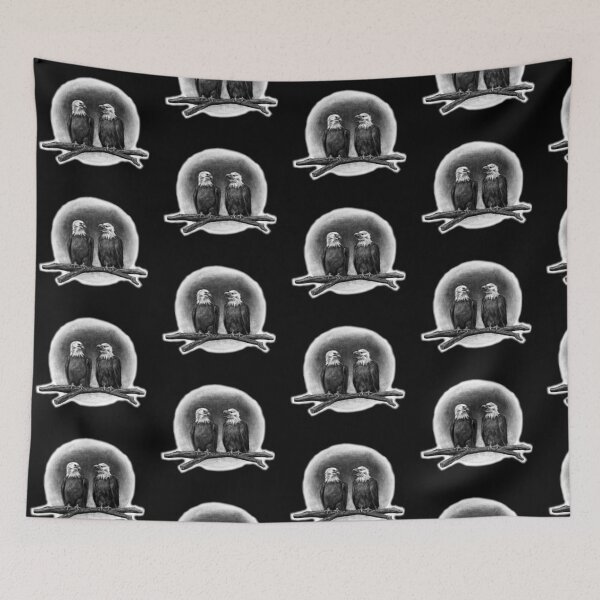 Item preview, Chatty Bald Eagles Charcoal Drawing - Black designed and sold by stubiedoodles.
