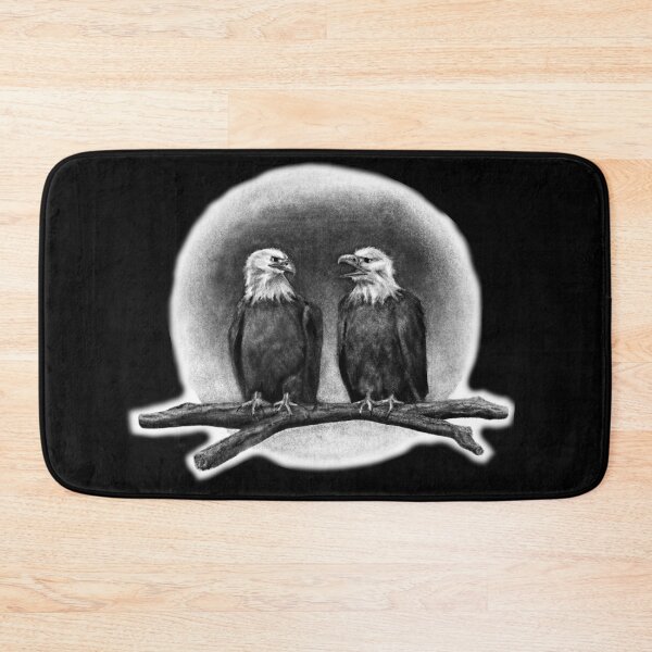 Item preview, Chatty Bald Eagles Charcoal Drawing - Black designed and sold by stubiedoodles.