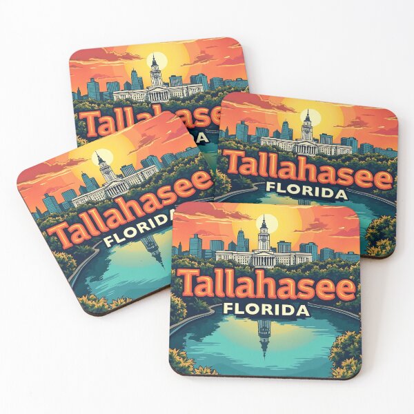 Item preview, Retro Pop Art of Tallahassee, Florida | Vibrant Cityscape Design | Vintage Florida Travel Artwork | Colorful Tallahassee Illustration designed and sold by PaintedPixels01.