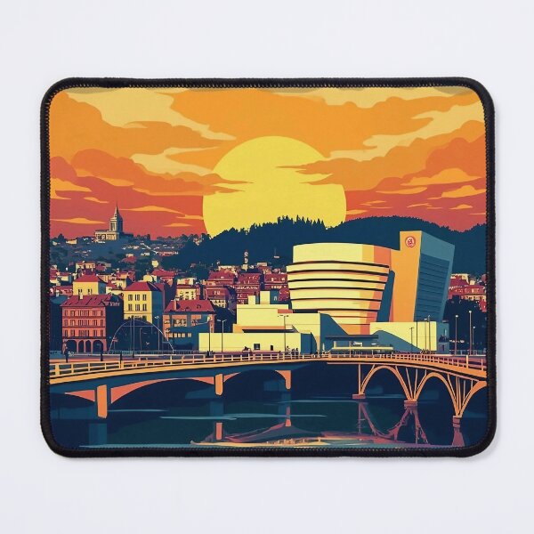 Item preview, Retro Pop Art Artwork of Bilbao | Vibrant Cityscape Design | Modern Art Interpretation of Bilbao | Colorful Bilbao Illustration designed and sold by PaintedPixels01.