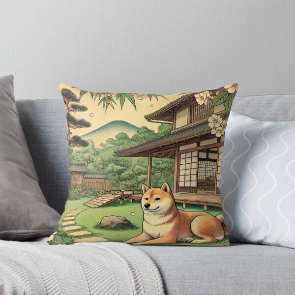Item preview, Shiba Inu in a Japanese Garden - Japanese Animal Art designed and sold by Enoki design.