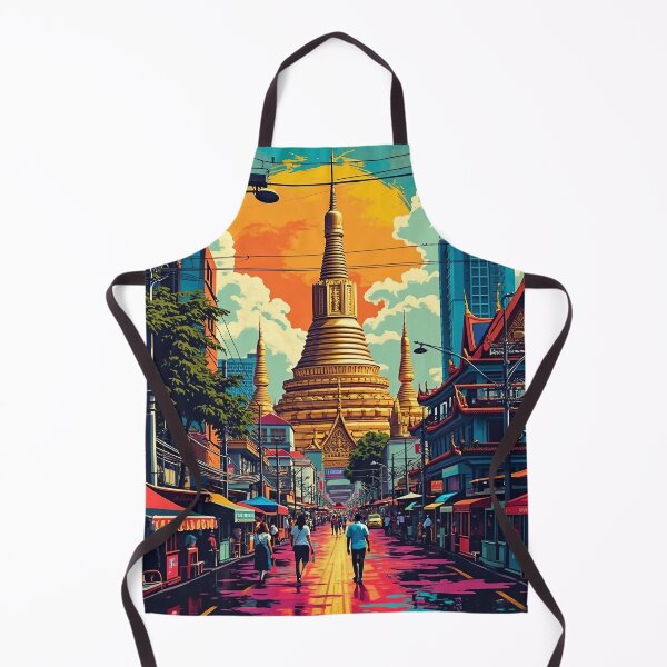 Item preview, Retro Pop Art Artwork of Thailand | Vintage Thai Art | Colorful Thailand Illustration | Thai Culture Pop Art designed and sold by PaintedPixels01.