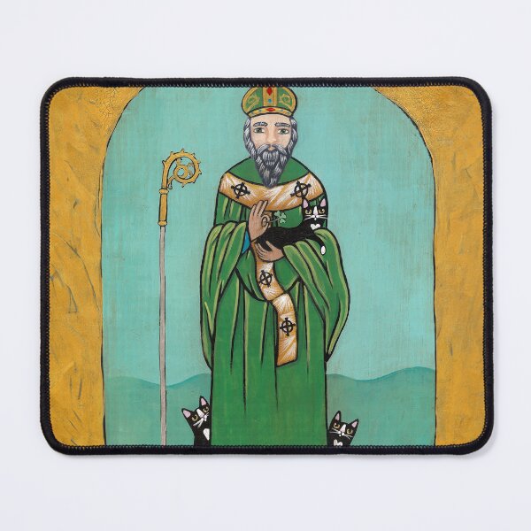 Item preview, Saint Patrick and His Tuxedo Cats designed and sold by KilkennyCat Art.
