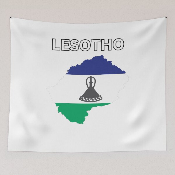 Item preview, Lesotho flag map designed and sold by atomstartup.