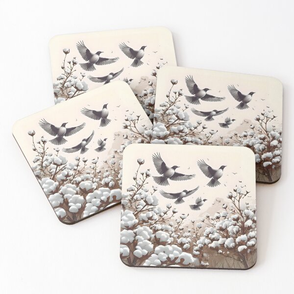 Item preview, Birds in cotton fields designed and sold by Ciervo Primavera.