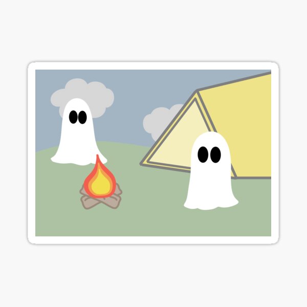 Vista previa del artículo con la obra «Fantasmas acampando», diseñado y vendido por bxnnylotus.