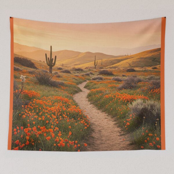 Item preview, Vintage Red Poppies Print – California Landscape Nature Wall Art, Retro Travel Poster designed and sold by TrendSh0p.