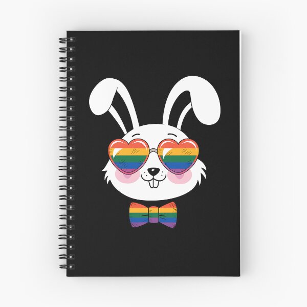 Item preview, Nerd Bunny LGBT-Q Cute Rabbit Rainbow Flag Gay Pride designed and sold by tearbytea.