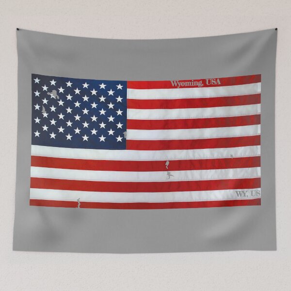 Item preview, American Flag Over Wyoming Design designed and sold by PhilbonianDezin.