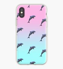 Vinilo o funda para iPhone Patrón de delfines Vaporwave