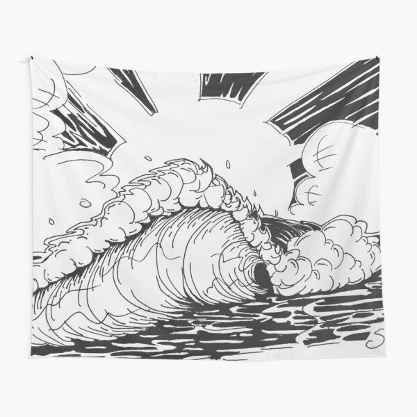 Aperçu de l'œuvre Vague de lever de soleil en noir et blanc créée et vendue par Scott Dash Designs.