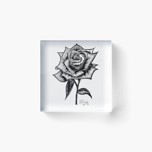 Aperçu de l'œuvre Rose noire et blanche créée et vendue par Scott Dash Designs.