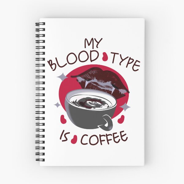 Item preview, My blood type is coffee funny vampire logo designed and sold by vibeno1.