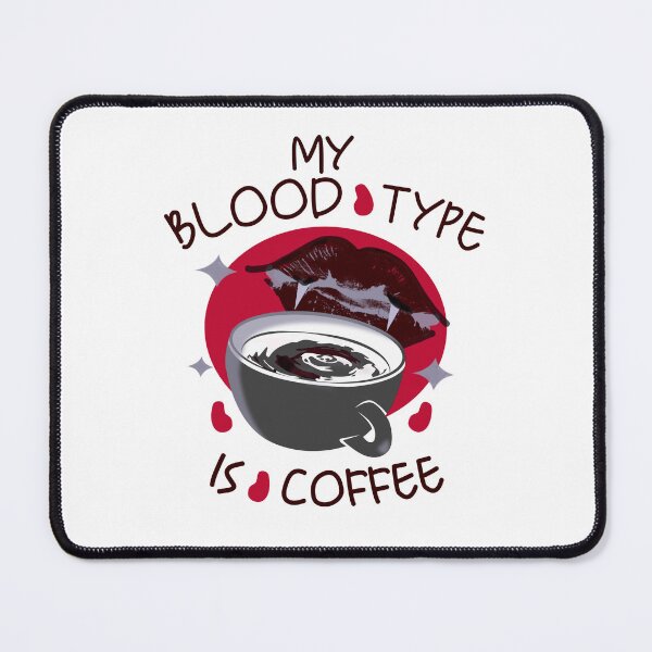 Item preview, My blood type is coffee funny vampire logo designed and sold by vibeno1.