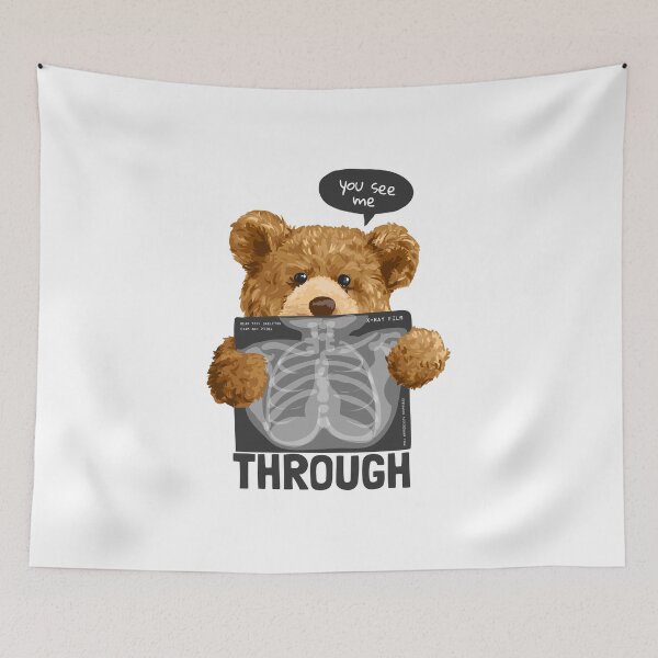 Item preview, "Through Me: Cute and mysterious teddy bear design with X-ray designed and sold by Polarisofficial.