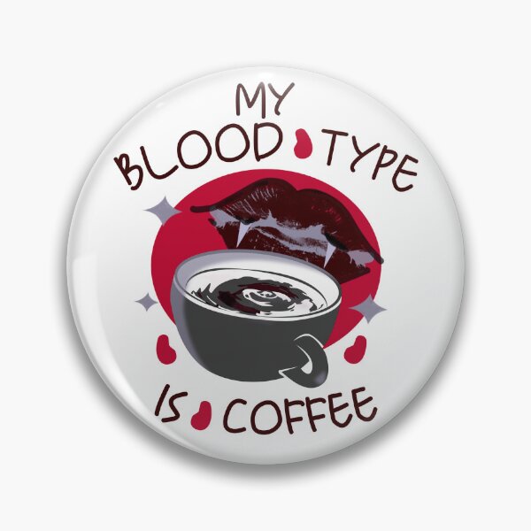 Item preview, My blood type is coffee funny vampire logo designed and sold by vibeno1.