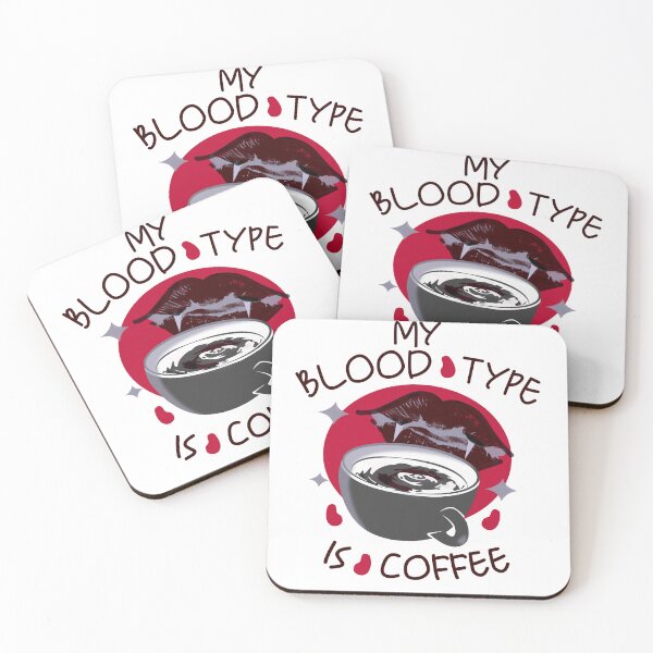 Item preview, My blood type is coffee funny vampire logo designed and sold by vibeno1.