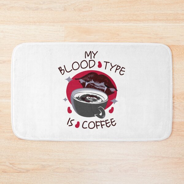 Item preview, My blood type is coffee funny vampire logo designed and sold by vibeno1.