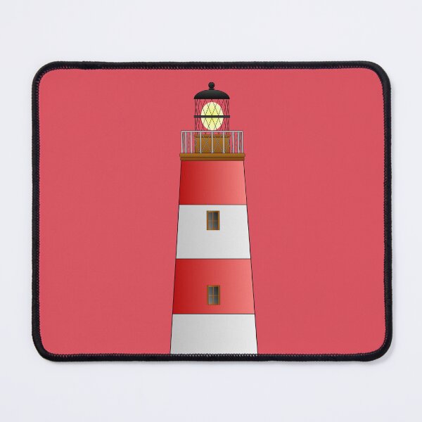 Item preview, Illustrated Red and White Lighthouse on Red Background designed and sold by 45CreativeClub.