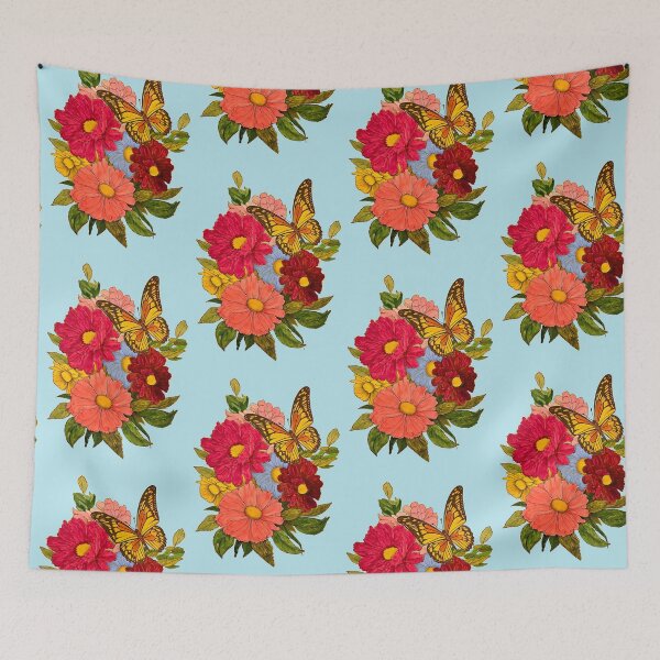 Item preview, Monarch Butterfly and Flowers designed and sold by wolfepaw.