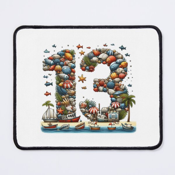 Item preview, number lazo 13: playground, fish, boat, shell beach, palm tree designed and sold by langelevski.