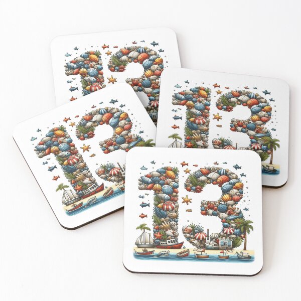 Item preview, lazo numero 13: parque infantil, pez, barco, playa de conchas, palmera designed and sold by langelevski.