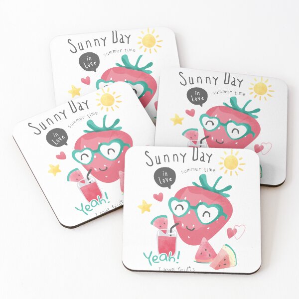 Item preview, Sunny and sweet day! Summery design with smiling strawberry and watermelons to brighten up your days designed and sold by Polarisofficial.