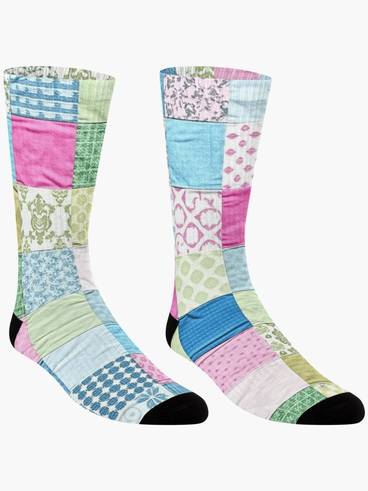Thumbnail 3 of 5, Socks, Patchwork pattern  designed and sold by Roxburylane.