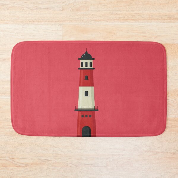 Item preview, Red and White Lighthouse on Red Background designed and sold by 45CreativeClub.