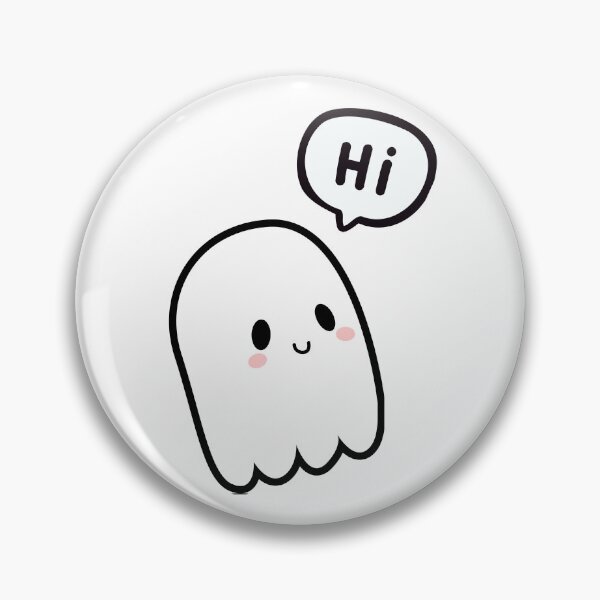 Item preview, Cute Ghost Saying Hi, In Speech Bubble, Hello designed and sold by AASparksDesigns.