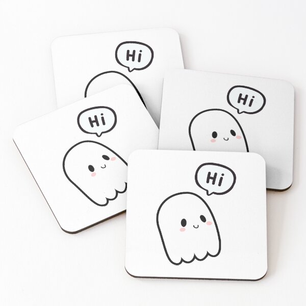 Item preview, Cute Ghost Saying Hi, In Speech Bubble, Hello designed and sold by AASparksDesigns.