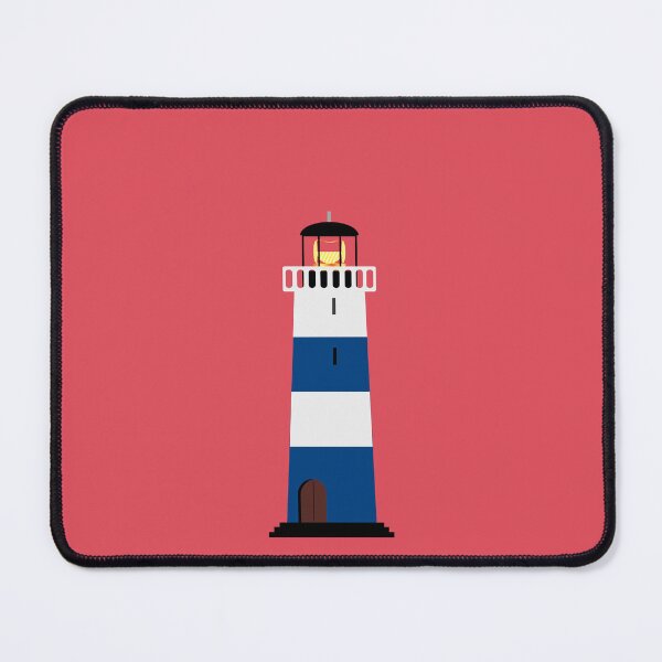 Item preview, Blue and White Lighthouse on Red Background designed and sold by 45CreativeClub.