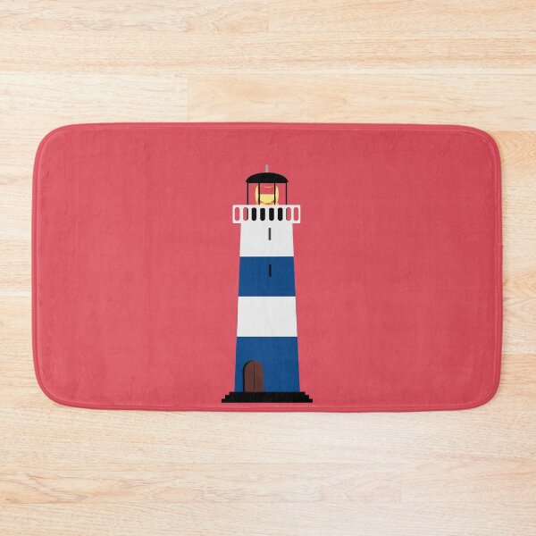 Item preview, Blue and White Lighthouse on Red Background designed and sold by 45CreativeClub.