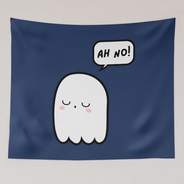 Item preview, Cute Ghost Saying AH NO! In Speech Bubble designed and sold by AASparksDesigns.