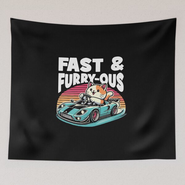 Item preview, Fast & Furry-ous – Cute Funny Car Racing Cat designed and sold by chantastical.