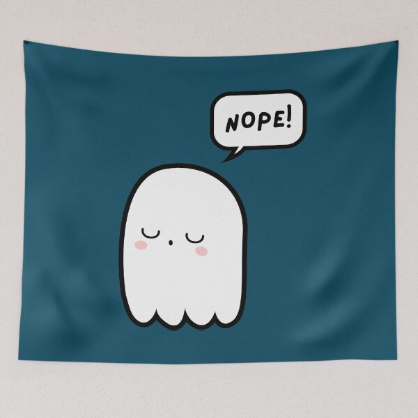 Item preview, Cute Ghost Saying NOPE! In Speech Bubble designed and sold by AASparksDesigns.