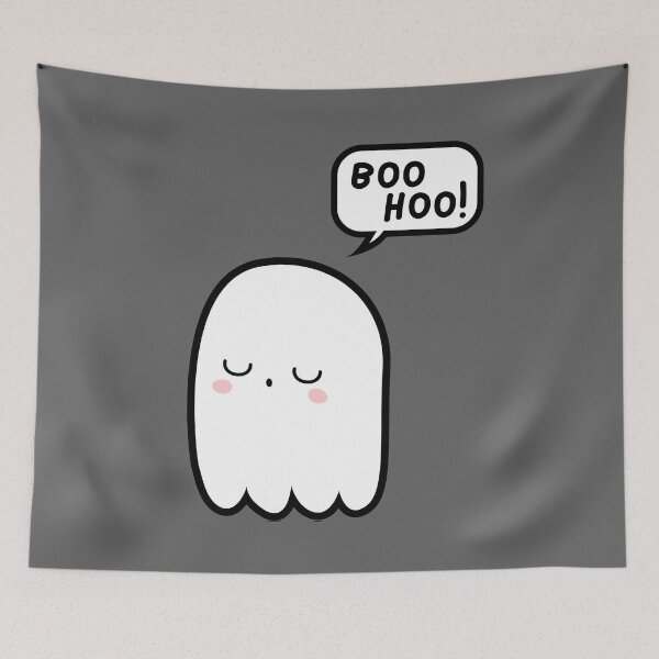 Item preview, Cute Ghost Saying BOO HOO! In Speech Bubble designed and sold by AASparksDesigns.
