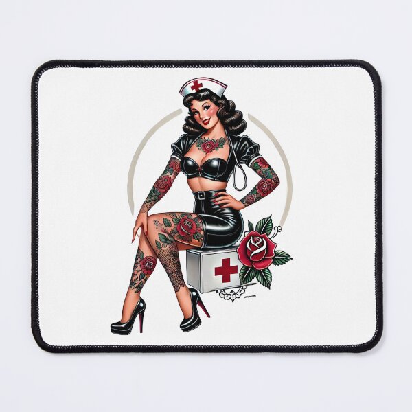 Item preview, Sexy Tattooed Nurse Pin-up designed and sold by PinUpPizzazz.