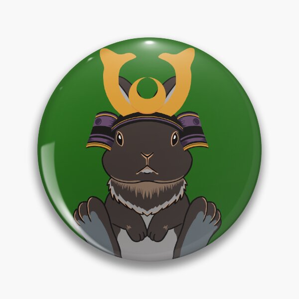 Item preview, Tiny Brave Samurai Netherland Dwarf Rabbit Wearing Traditional Shogun Helmet designed and sold by tayaan.