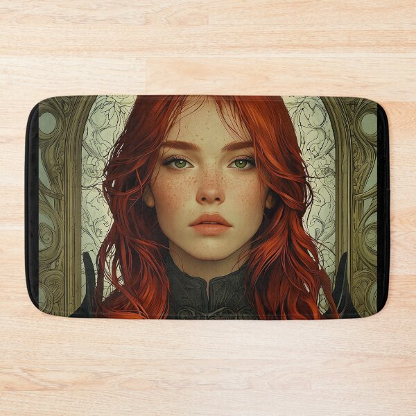 Item preview, Redhead Knight with Green Eyes - Art Nouveau Style designed and sold by ArtNouveauChic.