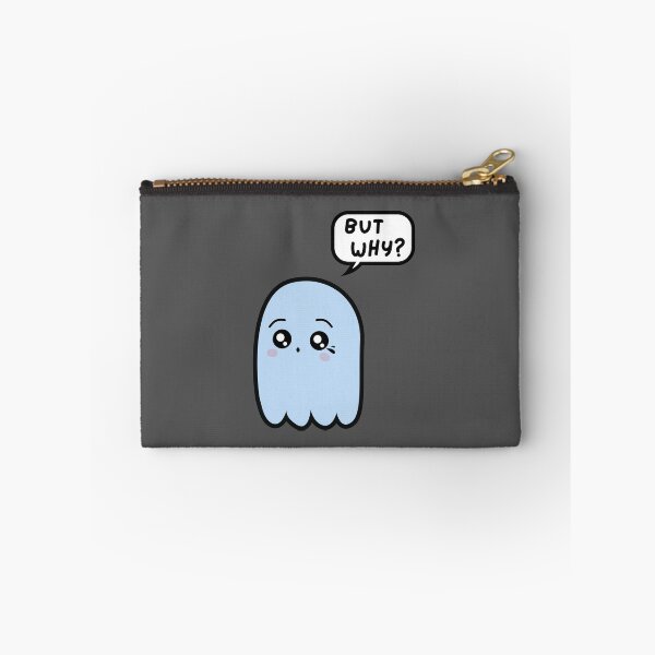 Item preview, Cute Sad Blue Ghost Saying BUT WHY? In Speech Bubble designed and sold by AASparksDesigns.