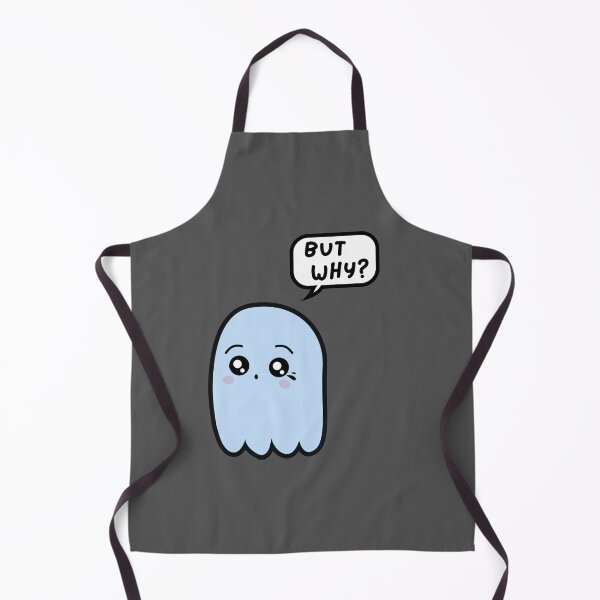 Item preview, Cute Sad Blue Ghost Saying BUT WHY? In Speech Bubble designed and sold by AASparksDesigns.