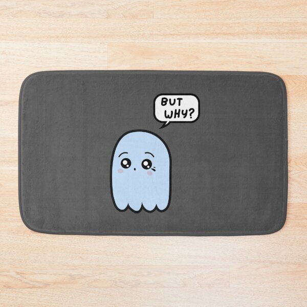 Item preview, Cute Sad Blue Ghost Saying BUT WHY? In Speech Bubble designed and sold by AASparksDesigns.